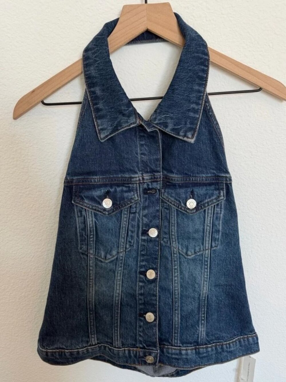 NWT Reformation Luisa Denim Halter Top Size 12